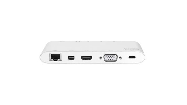DIGITUS DA-70861 Universal 12 Zoll Dockingstation, Silber – Der Alleskönner für dein Homeoffice und unterwegs
